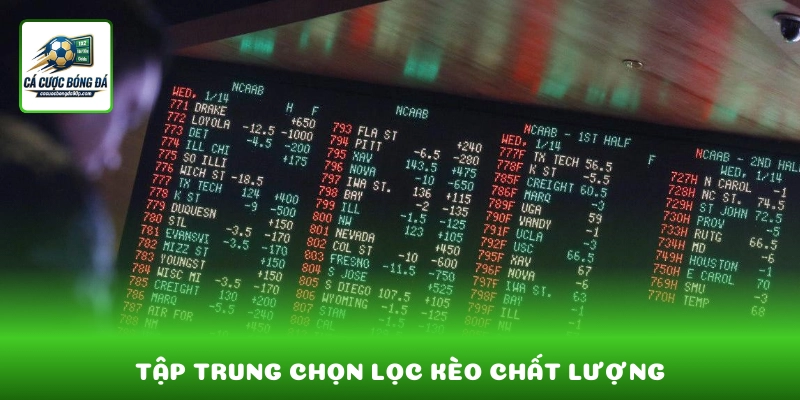 Tập trung chọn lọc kèo chất lượng thay vì cược tràn lan