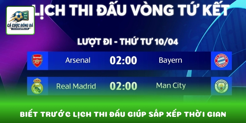 Biết trước lịch thi đấu giúp sắp xếp thời gian xem bóng đá hiệu quả